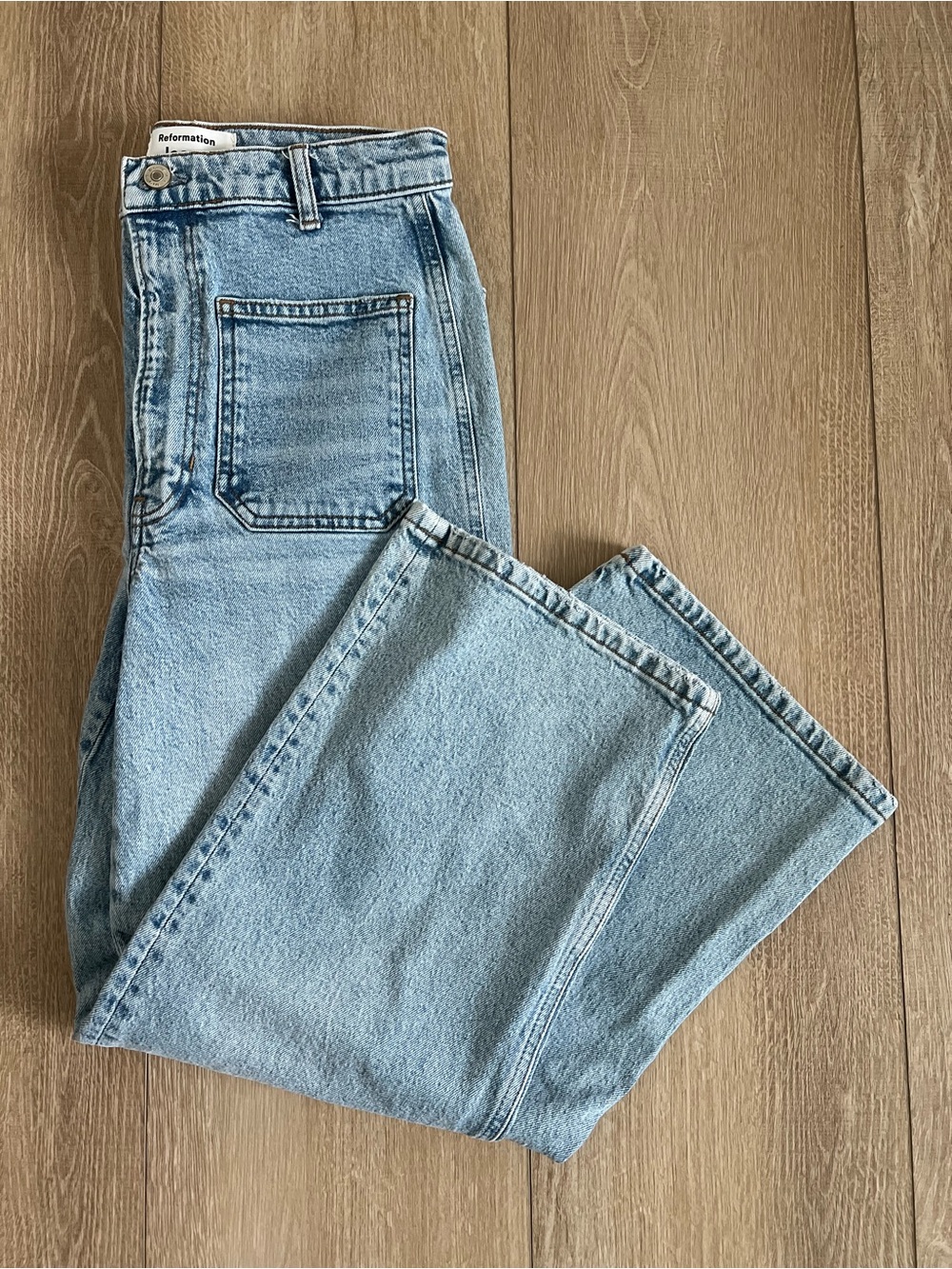 Reformation Jeans Alyssa Patch Pocket High Rise Wide Leg Denim women’s size 29